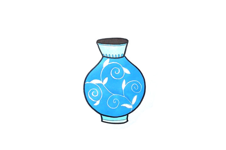 漂亮的花瓶怎么画