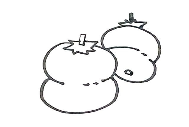 柿子简笔画画法步骤