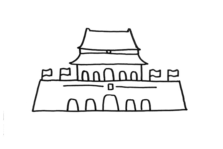 简单的北京天安门怎么画