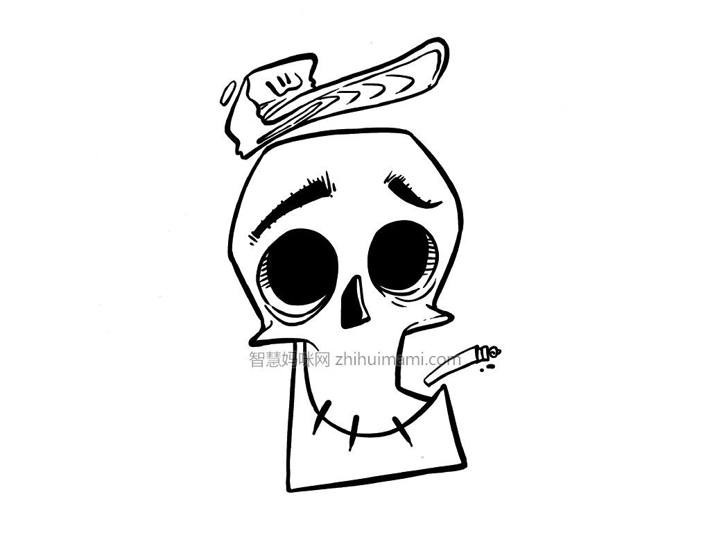 吸烟有害健康简笔画