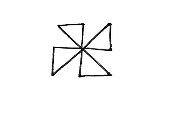 玩具风车简笔画画法步骤