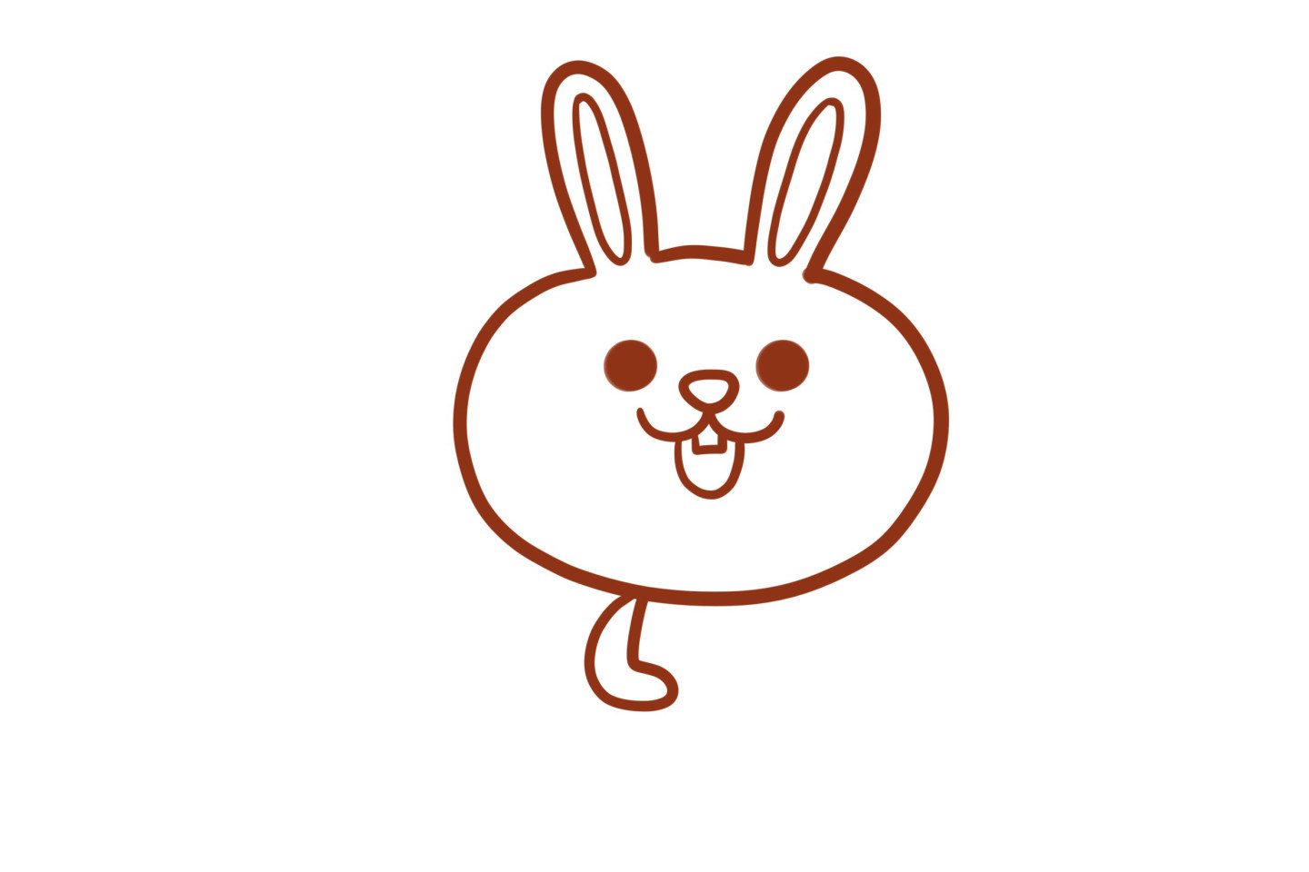 吃萝卜的小兔子简笔画步骤