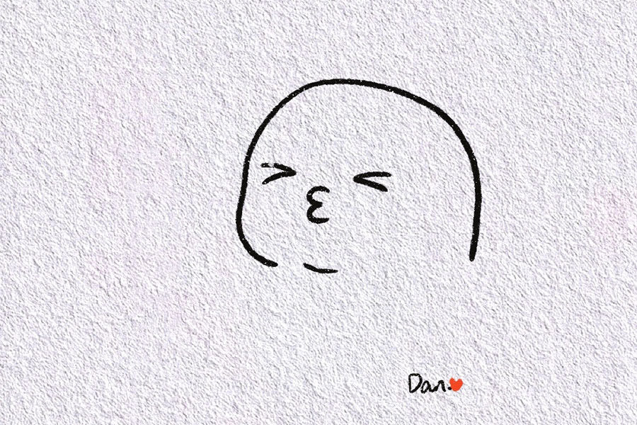 爱你么么哒可爱表情简笔画画法