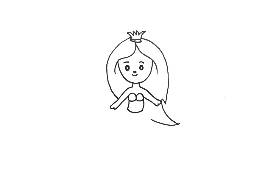简单的美人鱼怎么画