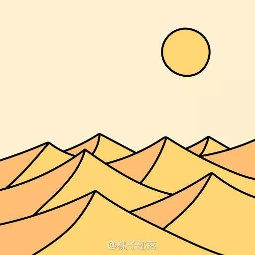 沙漠风景简笔画