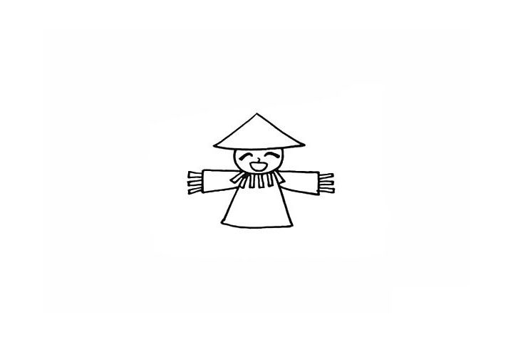 稻草人简笔画画法步骤