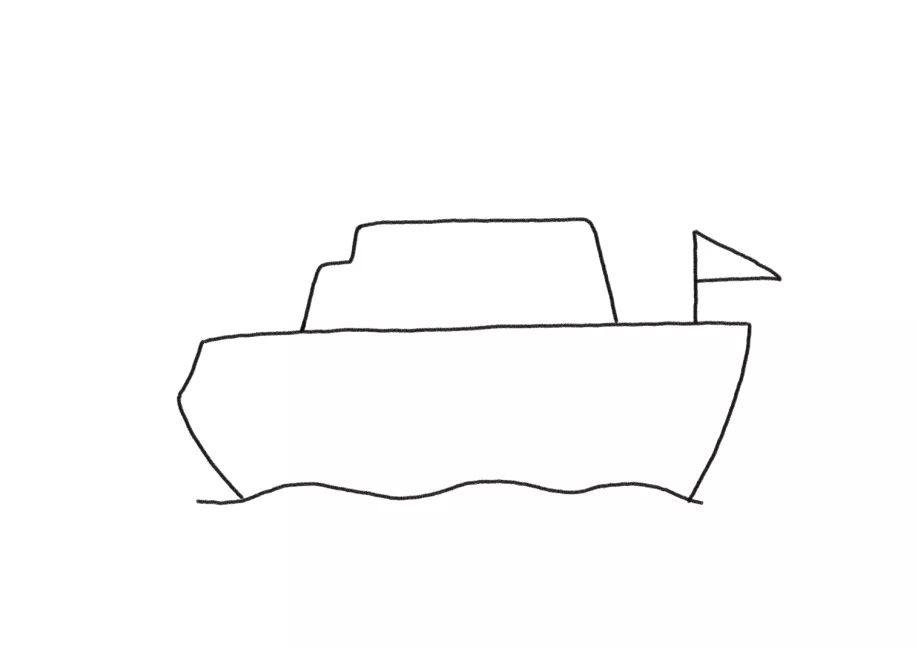 简笔画海上游艇怎么画