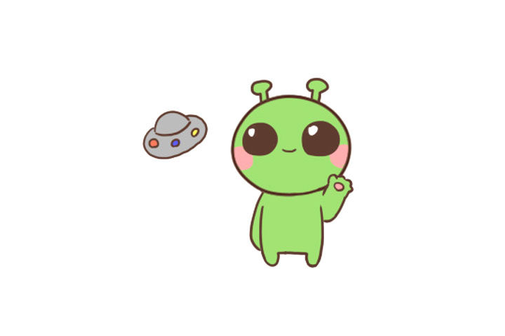 一步一步学画可爱外星人