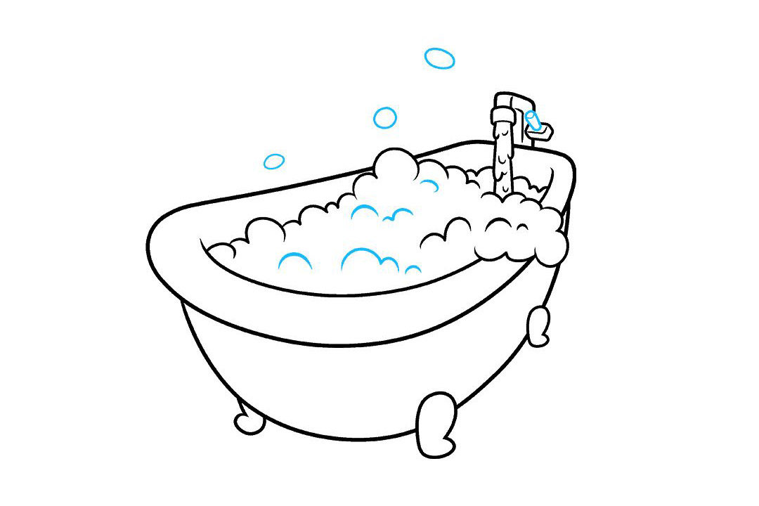 泡泡浴缸怎么画