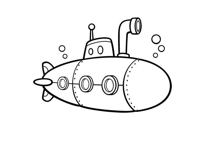 潜水艇简笔画图片