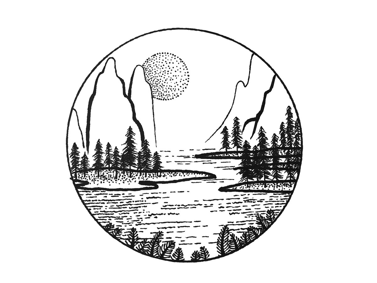 漂亮的风景简笔画图片