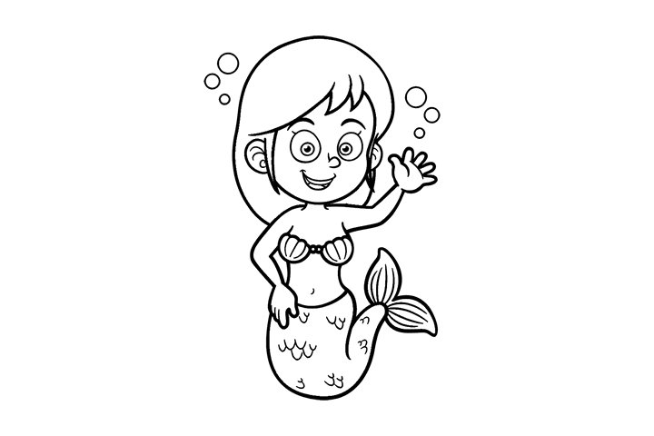 漂亮的美人鱼简笔画图片