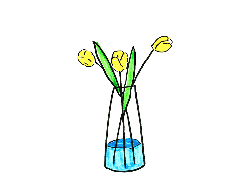一些美丽的花束简笔画图片