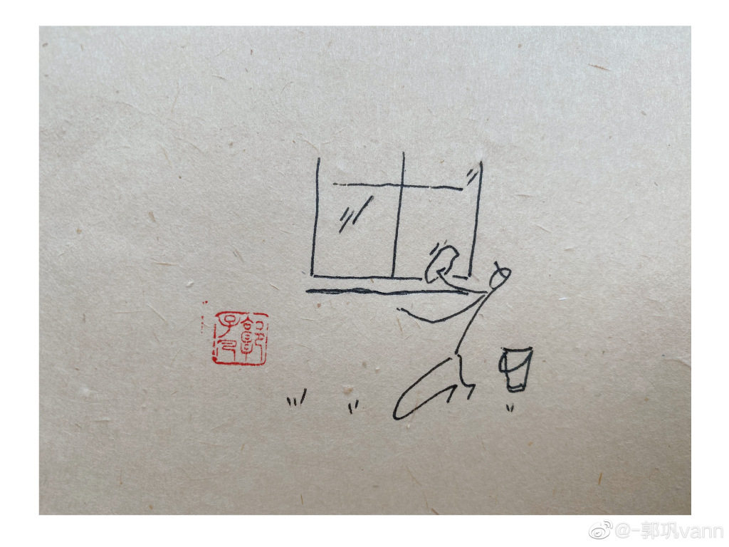 “居家到底胜居官，啼鸟声中昼掩关。​​​​”简笔画图片