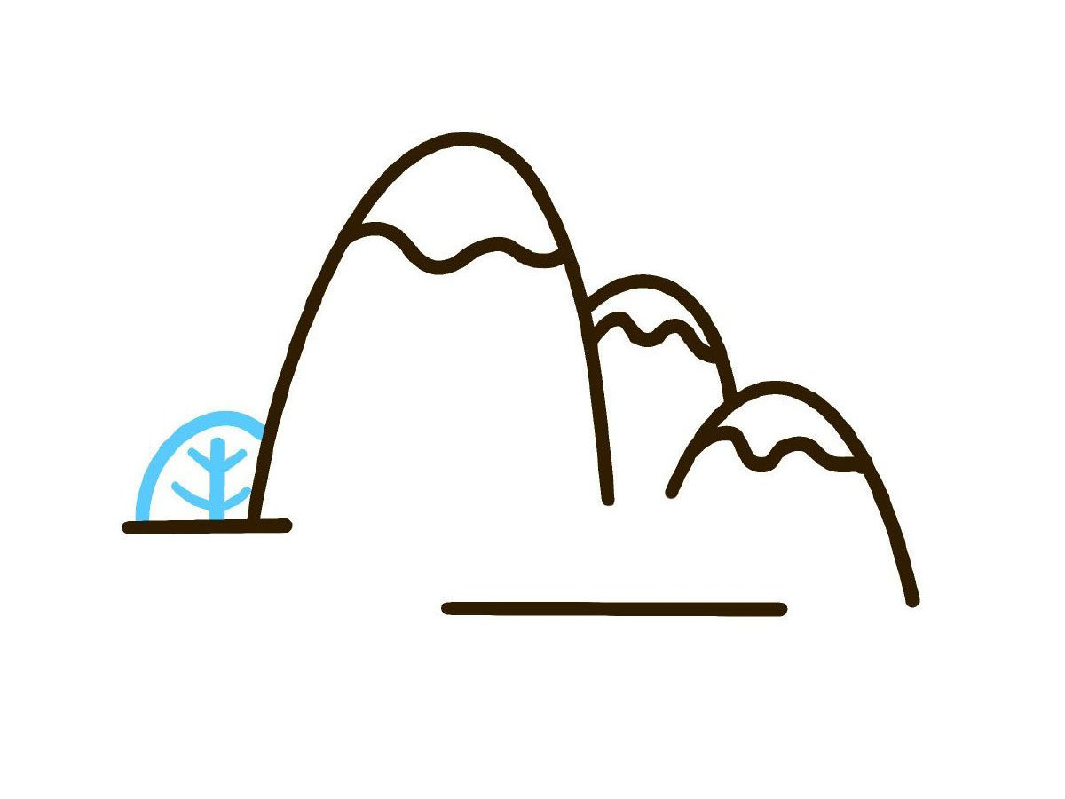 雪山简笔画画法步骤