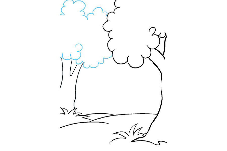 卡通森林简笔画的画法