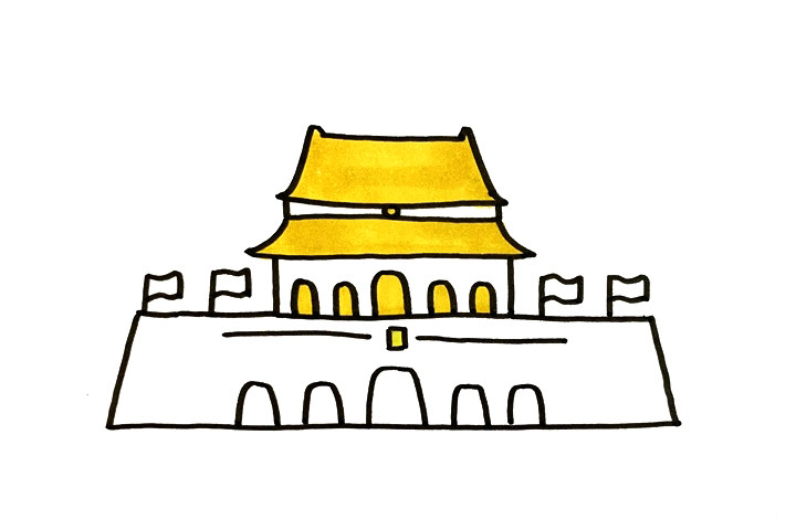 简单的北京天安门怎么画