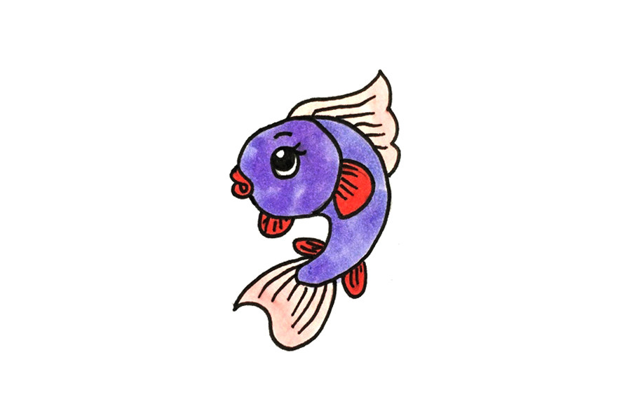 如何画漂亮的小鱼简笔画