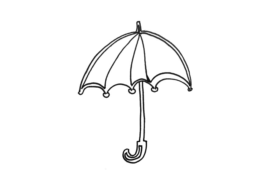 如何画简单的雨伞