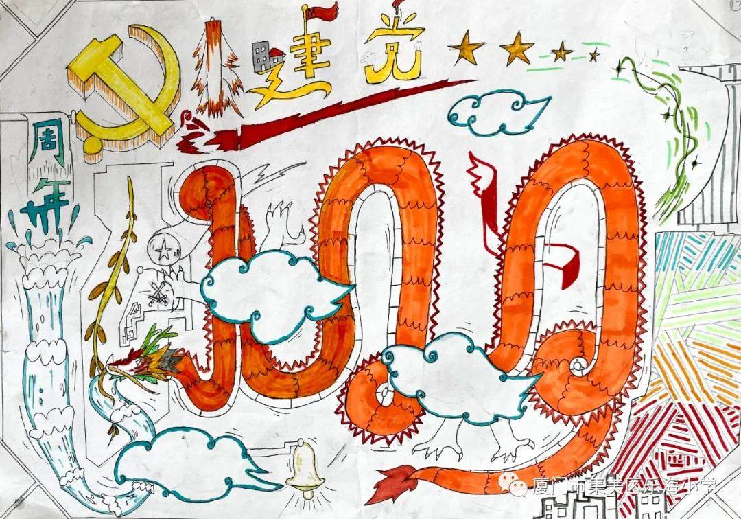 中国建党100周年主题画