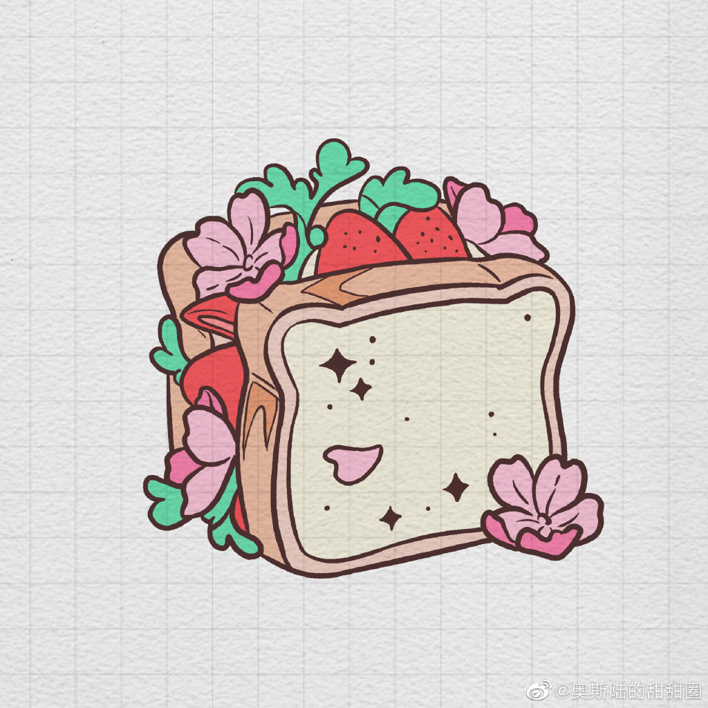 樱花三明治简笔画画法步骤