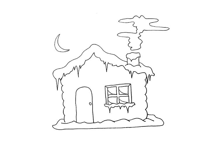 雪屋简笔画教程