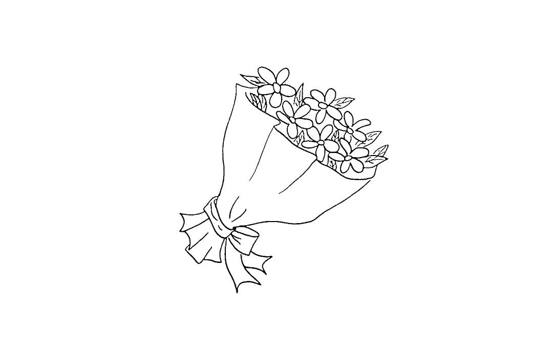 一束花简笔画画法步骤