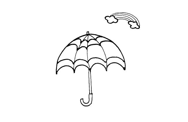 雨伞简笔画画法步骤