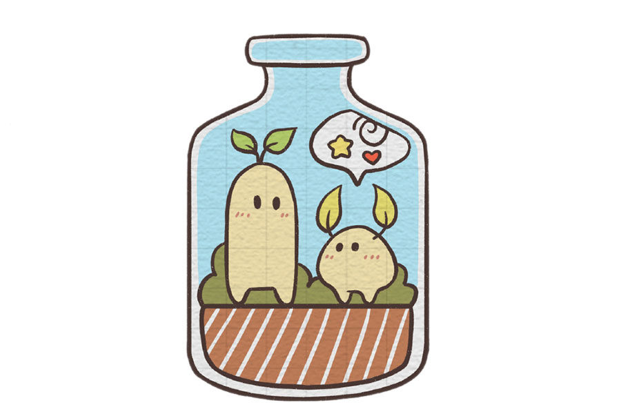 小盆栽微景观简笔画图片