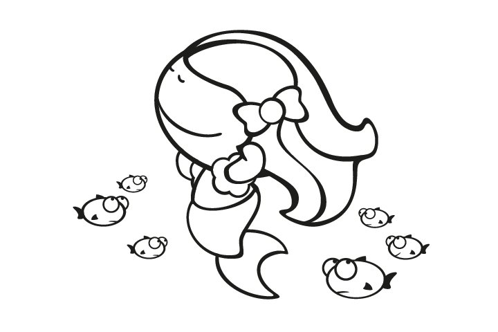 简单可爱的美人鱼简笔画图片