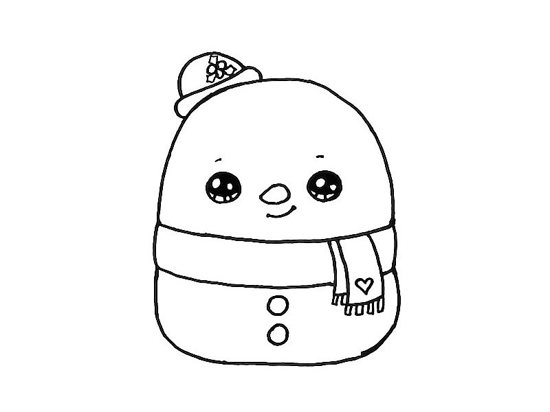 超简单雪人简笔画画法步骤