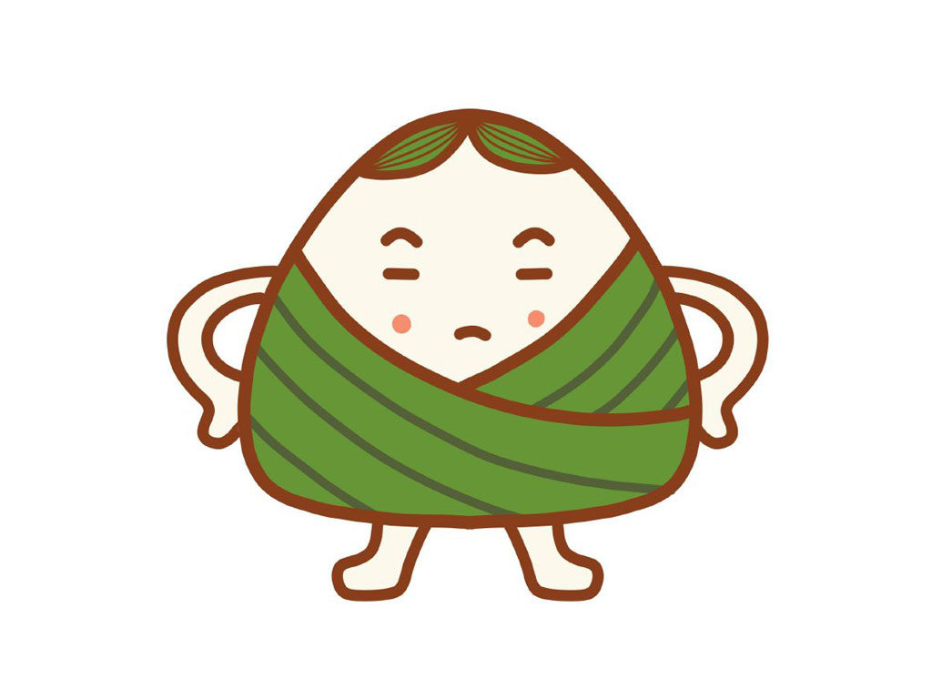 一组可爱粽子表情简笔画图片