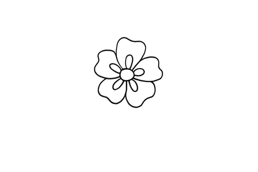 超简单五瓣花怎么画