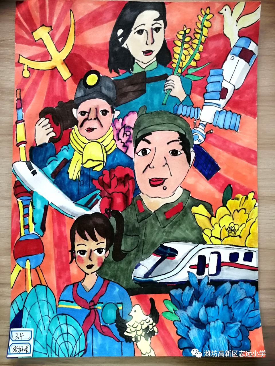 童心向党，致敬百年主题绘画
