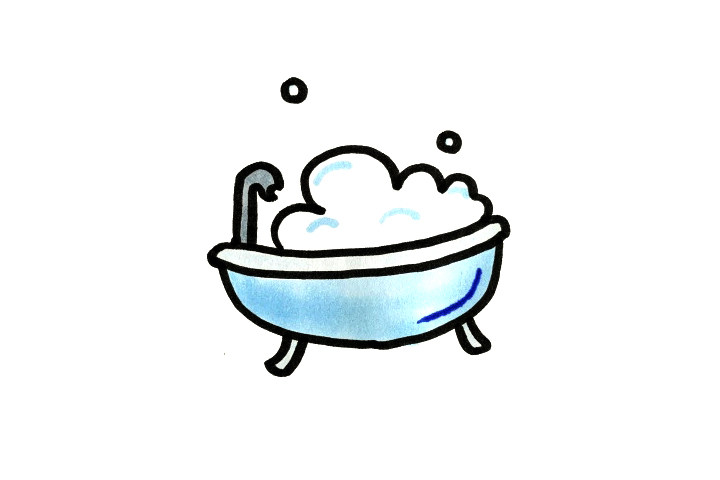 简单的浴缸怎么画