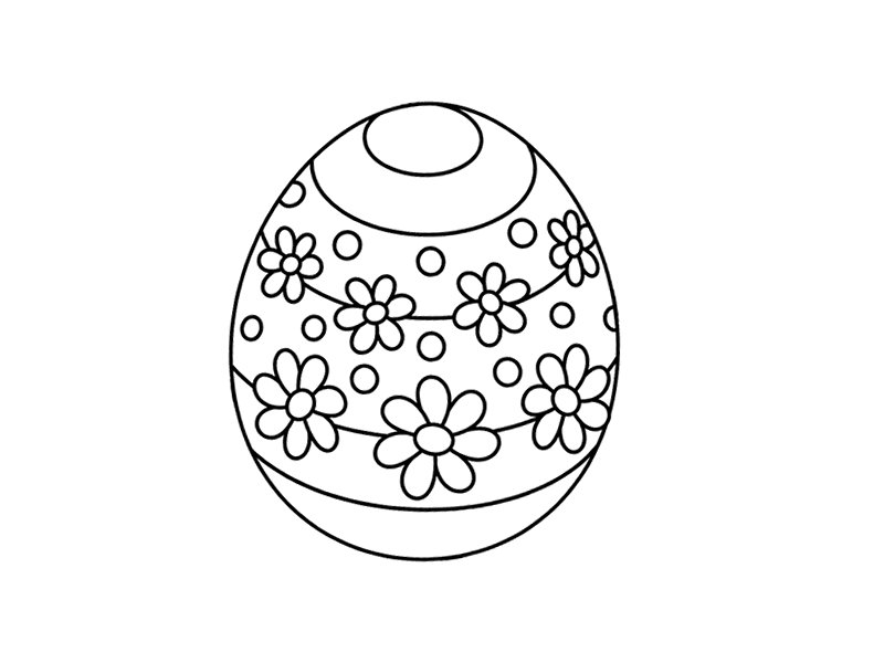 漂亮的复活节彩蛋简笔画