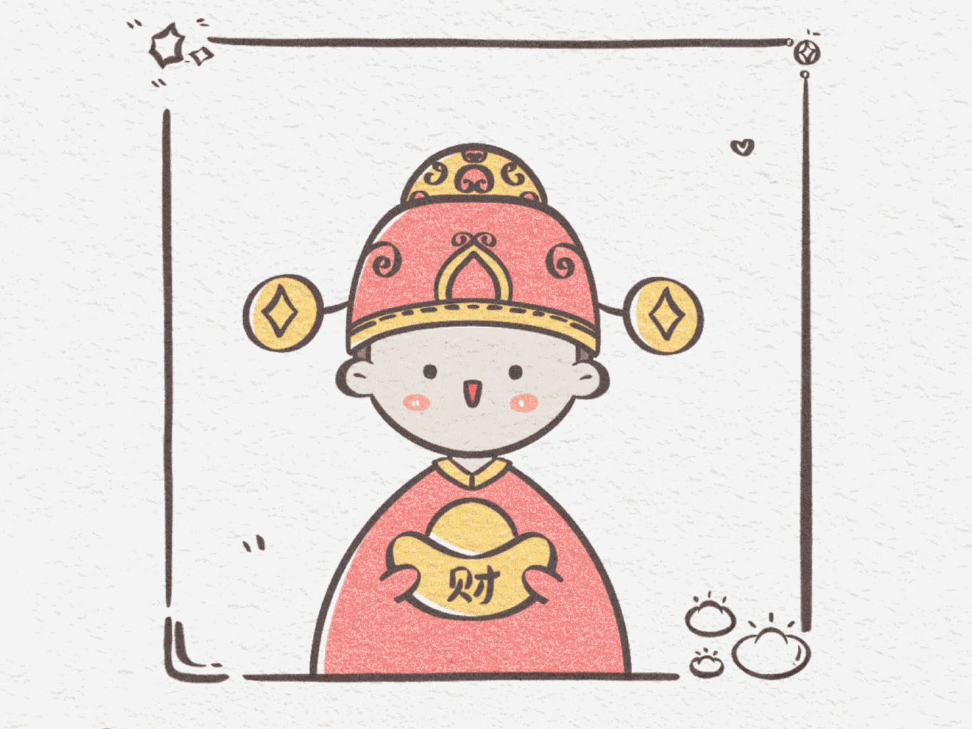 可爱的新年主题简笔画