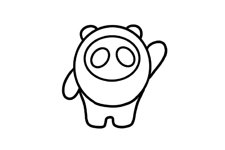 冬奥会吉祥物冰墩墩的画法步骤