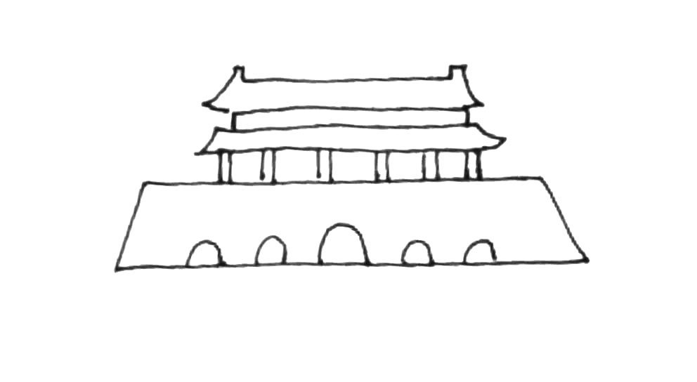 天安门简笔画画法教程