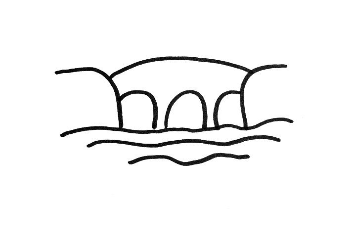 拱桥风景怎么画