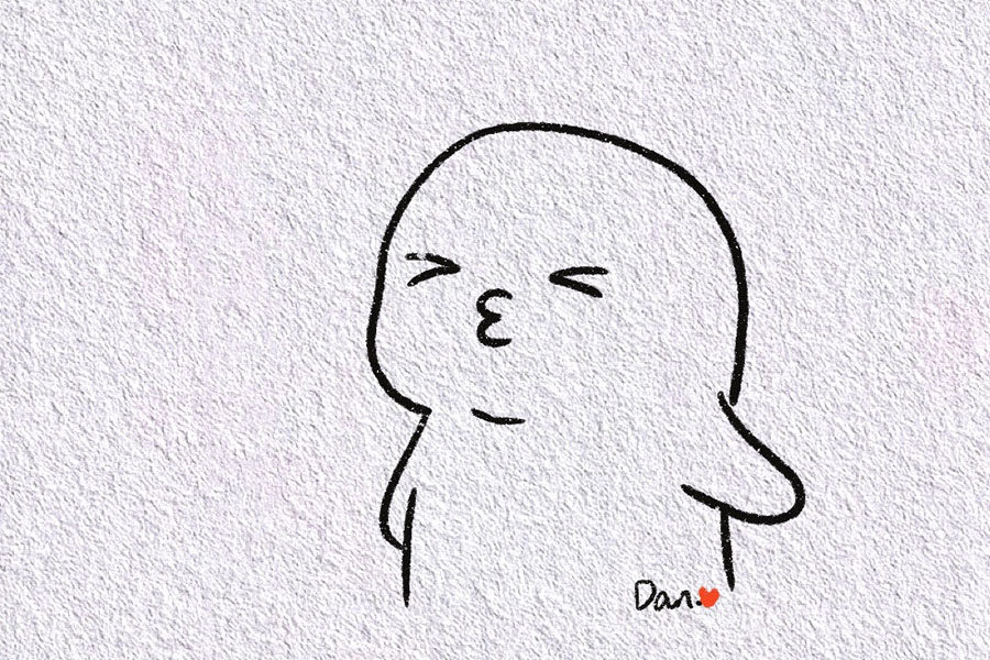 爱你么么哒可爱表情简笔画画法