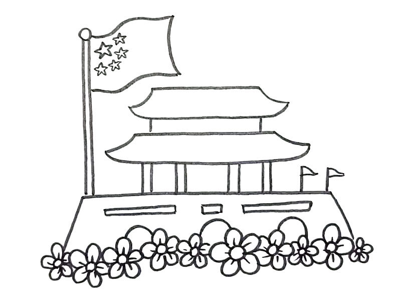北京天安门简笔画