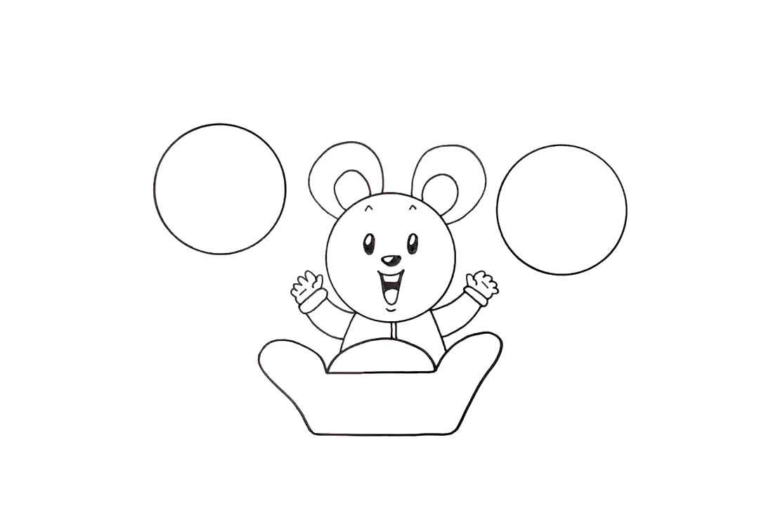 老鼠一家三口简笔画