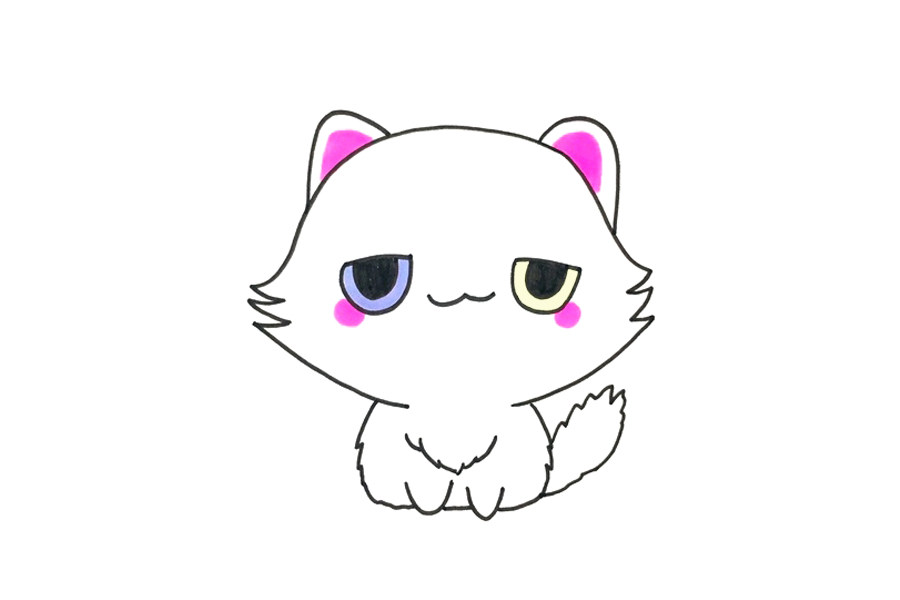 可爱的小猫简笔画画法