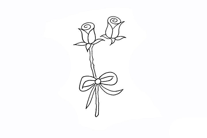 玫瑰花简笔画画法详解