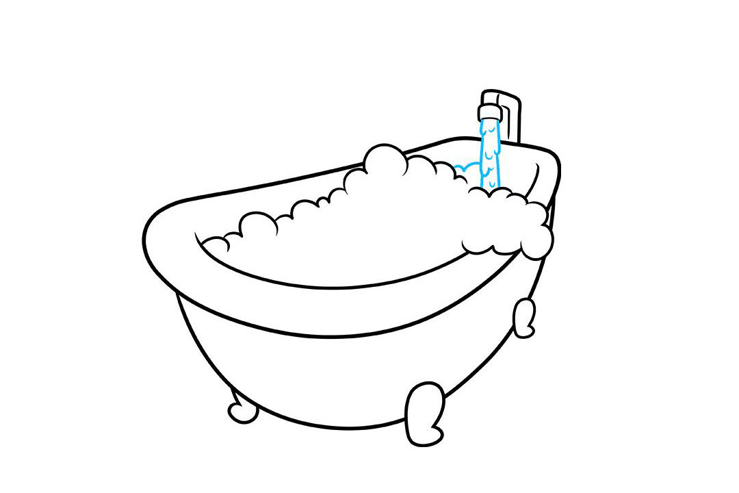泡泡浴缸怎么画