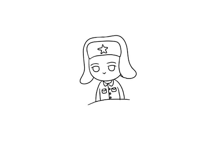 雷锋简笔画画法分解步骤