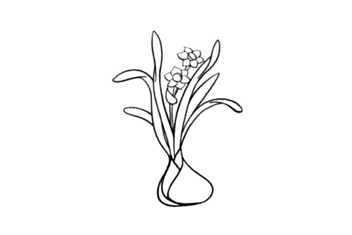 芬芳清新的水仙花简笔画教程