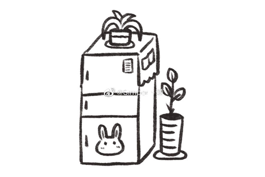 如何画冰箱