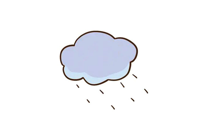 一组表示下雨的天气简笔画图片